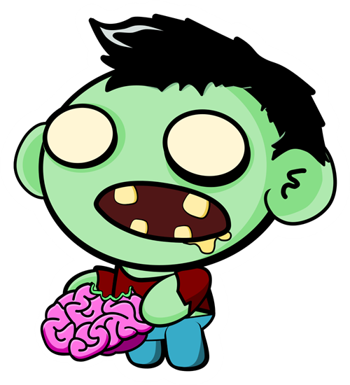 A cute cartoon Zomblet zombie